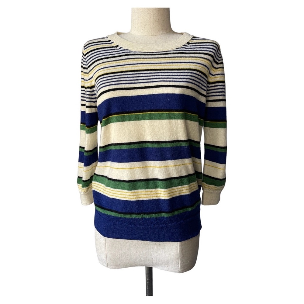 J. Crew stripe crew neck merino wool sweater - Picture 1 of 4